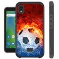 thumbnail image 1 of Compatible with Cricket Vision Plus Hybrid Fusion Guard Phone Case Cover (Soccer Storm), 1 of 1