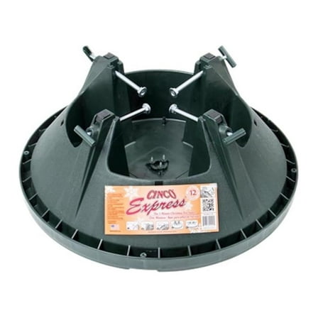 Christmas Tree Stand 12ft - Cinco Plastic Black Tree Stand with Push-Pull Locking System - Quick Setup for 8in Diameter Trees - Holiday Decor