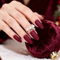 thumbnail image 3 of Buy 2 Get 1 Free Impress Press On Nails Short Christmas Press On Nails Short Almond Green Fake Nails - False Nails with Designs White Snowflake Full Cover Matte Glue On Acrylic Nails for Women 24 Pcs, 3 of 11
