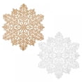 thumbnail image 6 of Snowflake Placemats Set of 6 Gold Laminated Metallic Vinyl Round 15 inch Diameter Festival Table Decorations for Holiday Party Feast Come (Silver, 6PCS), 6 of 7