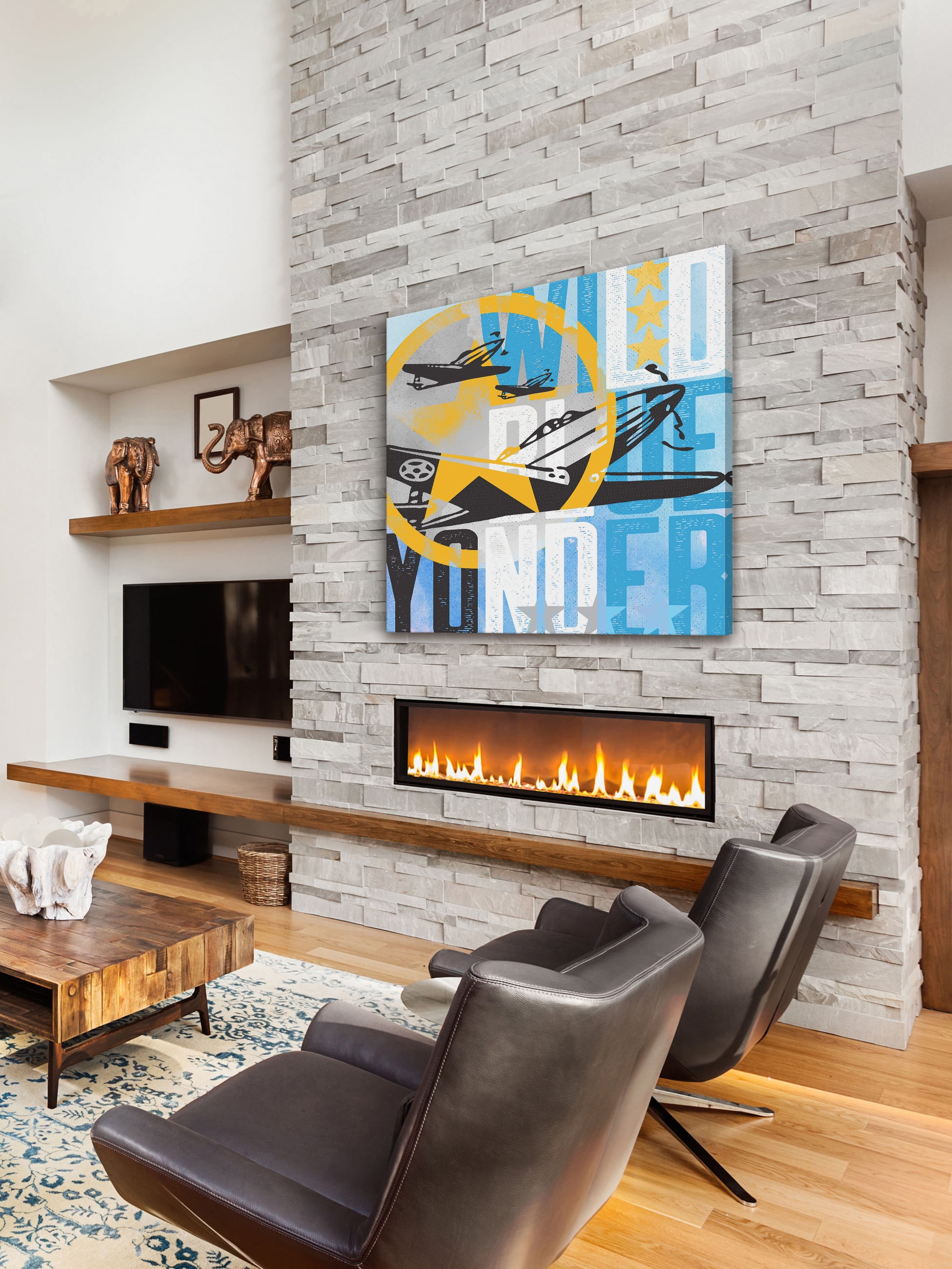 "Wild Blue Yonder Planes" Painting Print on Wrapped Canvas