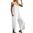 thumbnail image 6 of MuXiKeJi Clothes Jumpsuits for Women Casual Wide Leg Overalls Sleeveless Vacation Outfits One Piece Boho Printed Romper with Pocket, 6 of 8