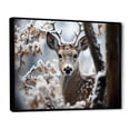 thumbnail image 2 of Designart "Monochrome Photography Winter Deer painting I" Animals Floater Framed Wall Art Print, 2 of 7
