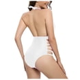thumbnail image 3 of PMUYBHF Plus Size Swimsuit Womens Bathing Suits Women's V Neck Ruffled Multicolor Swimsuit, 3 of 6