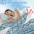 thumbnail image 3 of Turquoise Boho Cooling Blanket,Lightweight Breathable Summer Throw Blanket with Double Sided Cold Effect,Retro Ethnic Teal Geometric Aesthetic Picnic Blankets Bed Sheet for Hot Sleepers 60"x80", 3 of 8