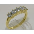 thumbnail image 3 of LBG British Made 10k Yellow Gold Natural Aquamarine Womens Eternity Ring - 33 size options - Size 4, 3 of 9