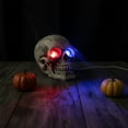 thumbnail image 4 of Elainilye Halloween Skull Light Carved Decorative Figurine for Spooky Decor, LED Light Up Design for Party and Home Halloween Atmosphere, Battery Operated and Safe, 4 of 7