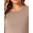 thumbnail image 5 of INSPIRAR CHIC Conjunto de Pijama de Mujer de Punto Acanalado de 2 Piezas con Top Corto de Manga Corta y Pantalones, Conjuntos de Ropa Casual XS Camel, 5 of 5