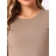 thumbnail image 5 of INSPIRAR CHIC Conjunto de Pijama de Mujer de Punto Acanalado de 2 Piezas con Top Corto de Manga Corta y Pantalones, Conjuntos de Ropa Casual XS Camel, 5 of 5