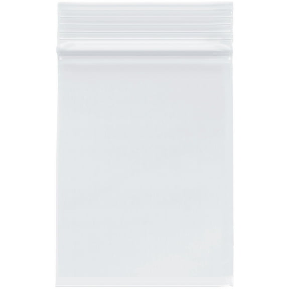 Plymor 3" x 4" (Pack of 500), 2 Mil Zipper Reclosable Plastic Bags
