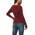 thumbnail image 3 of INSPIRE CHIC Womens' Fall Winter V Neck Wrap Long Sleeve Casual Sweater Tops S Red, 3 of 7