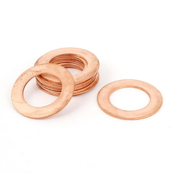Unique Bargains 17mm x 28mm x 1mm Metric Ring Shape Copper Flat Washer 10 Pcs