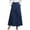 Navy, variant on Maxi Wrap Skirts for Women Summer Elastic High Waisted Casual A Line Long Linen Skirt with Pockets