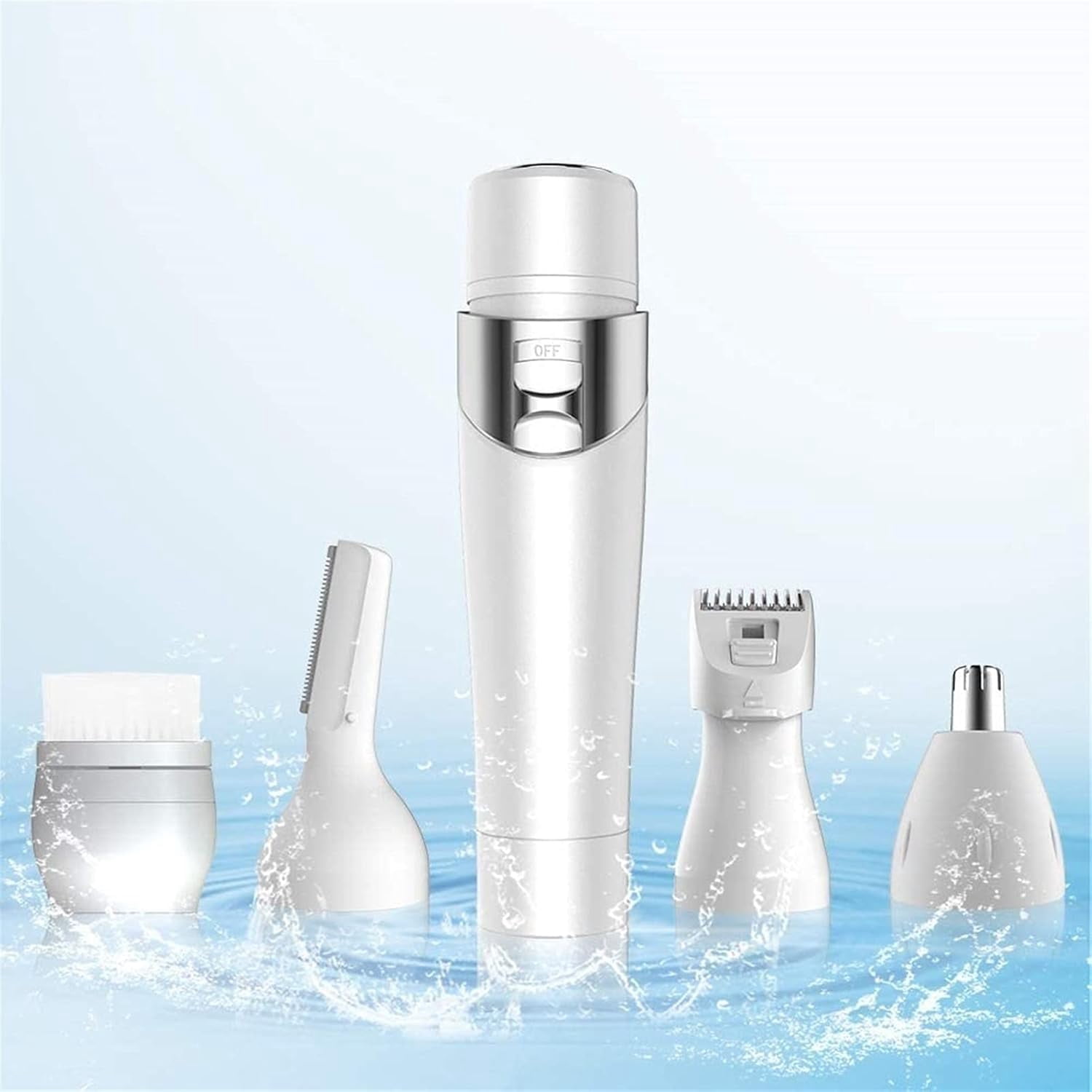 5 in 1 Women Electric Epilator Rechargeable Waterproof Razor Painless Epilator Body Hair Remover Nose Hair Beard Bikini Trimmer Face Facial