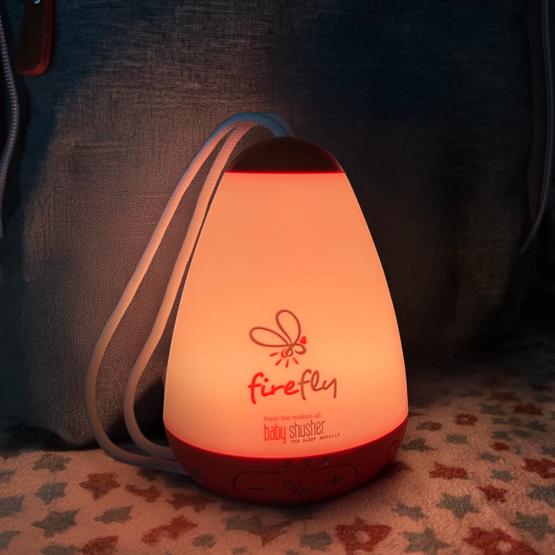 Shusher Firefly Sound Machine for Babies with Adjustable Amber Night Light for Newborns & Toddlers