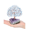 thumbnail image 3 of Natural 7 Chakra Gemstone Healing Crystal Money Tree on Amethyst Cluster Geode Druzy Base Feng Shui Crystals, 3 of 7