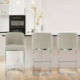 thumbnail image 2 of Foreate 26" Counter Height Bar Stools Set of 2 Modern Counter Stools with Back and C-Shaped Metal Frame, Upholstered Faux Leather Bar Chairs Island Stools for Kitchen Counter, Home Bar, Pub, Beige, 2 of 8