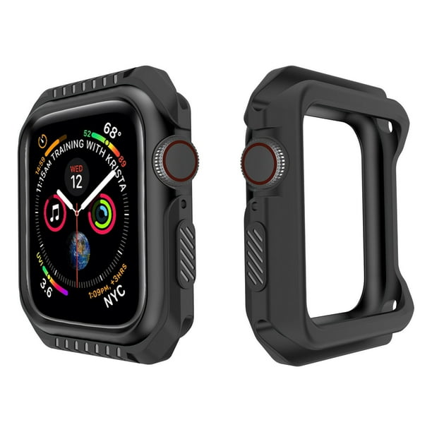 Compatible With Apple Watch Case 38mm 42mm 40mm 44mm Soft Silicone Shockproof And Shatter Resistant Protective Bumper Cover Case Iwatch Series 5 4 3 2 Case23 Black 40mm Walmart Com Walmart Com