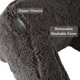 thumbnail image 2 of Sherpa Fleece Bed Rest Pillow with Removable Cover, Fossil Gray, 2 of 5