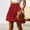 Red, variant on Kcocoo Fashion Women Casual Solid Ruffles A-Line Pleated Lace up Short SKirt Polyester Red L