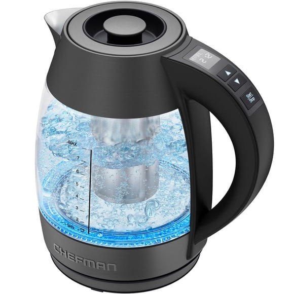 Hervidor Eléctrico Chefman Negro con Temporizador y Preajustes de Temperatura