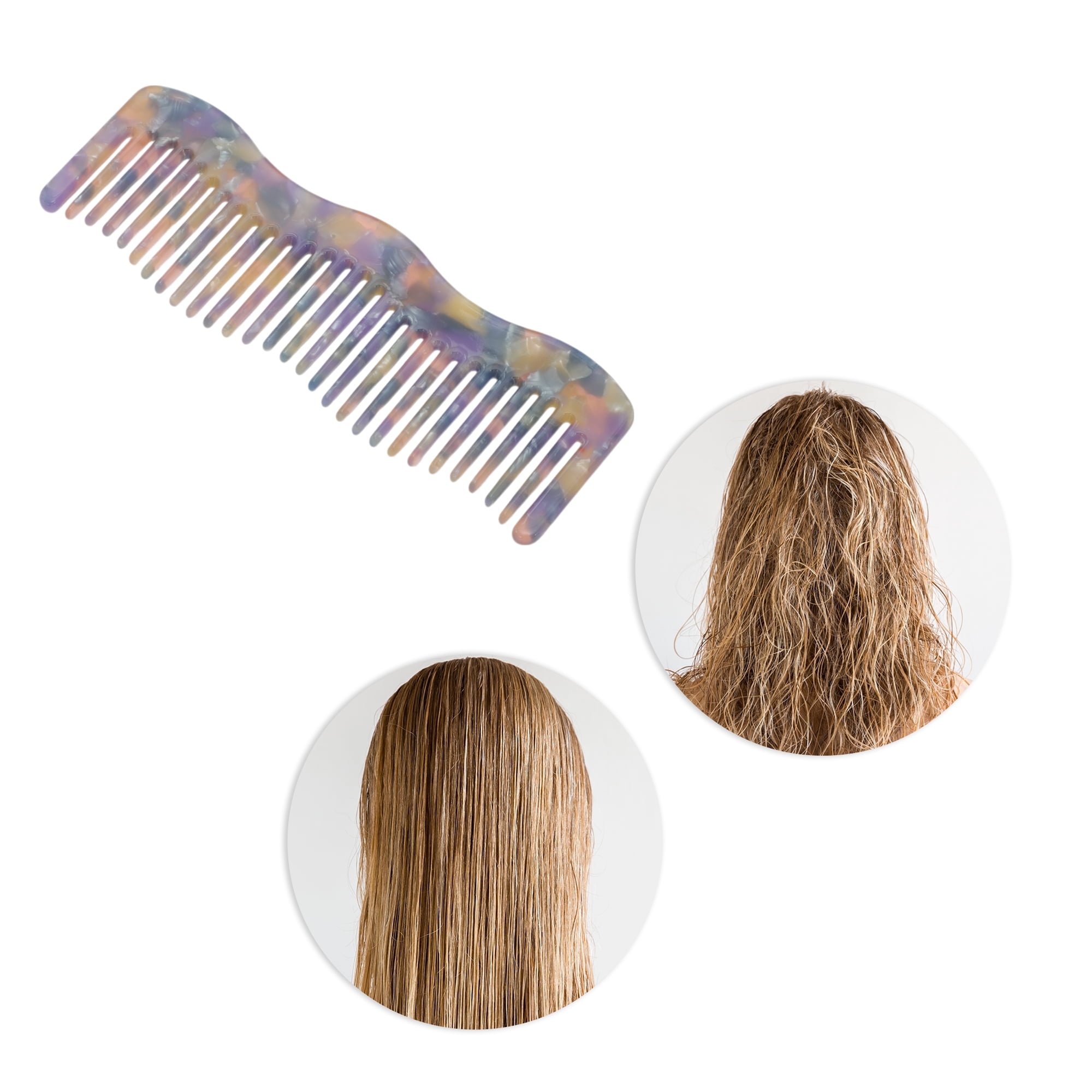 Unique Bargains 1 Pc Durable Wave Hair Comb Designed for All Hair Types Styles Purple