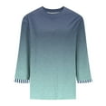 thumbnail image 7 of FNFYFH Womens Plus Size 3/4 Sleeve Tops Gradient Crew Neck T-shirt Loose Fit Summer Tee Tunic Top, 7 of 7