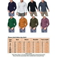 thumbnail image 2 of Fangasis Mens Summer Tops Long Sleeve Blouse Plain T Shirts Men Henley T-shirt Basic Daily Wear Tee Army Green XXL, 2 of 2