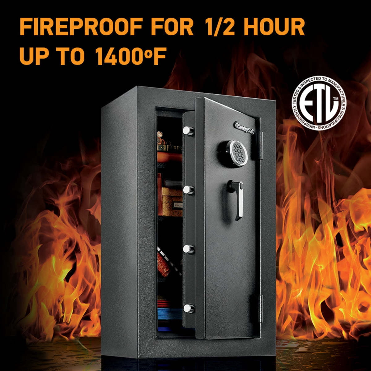 SentrySafe EF4738E Extra Large Fire/Water Resistant Safe with Digital Keypad, 4.7 Cu-Ft., Black