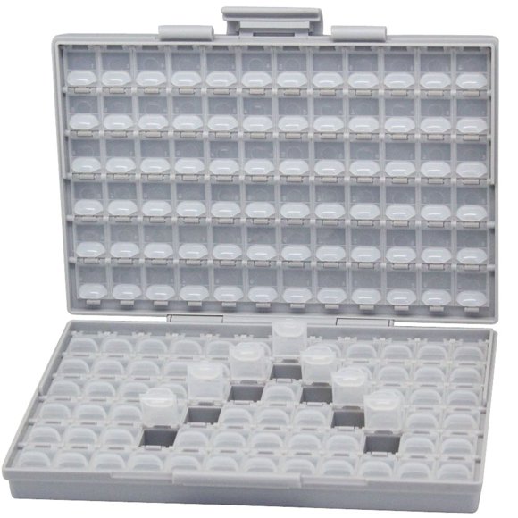Caja organizadora AideTek Box-all con 144 compartimentos y 198 etiquetas