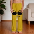 thumbnail image 5 of Boys Pants with Pockets Funny Face - Soft Stretchy Lounge Pants for Kids Yellow Graphic Sweatpants (Size 4-14),Size 8 T, 5 of 9