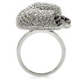 thumbnail image 5 of Rhodium + Ruthenium Brass Ring with AAA Grade CZ in Black Diamond for Women Style 1W083, 5 of 8