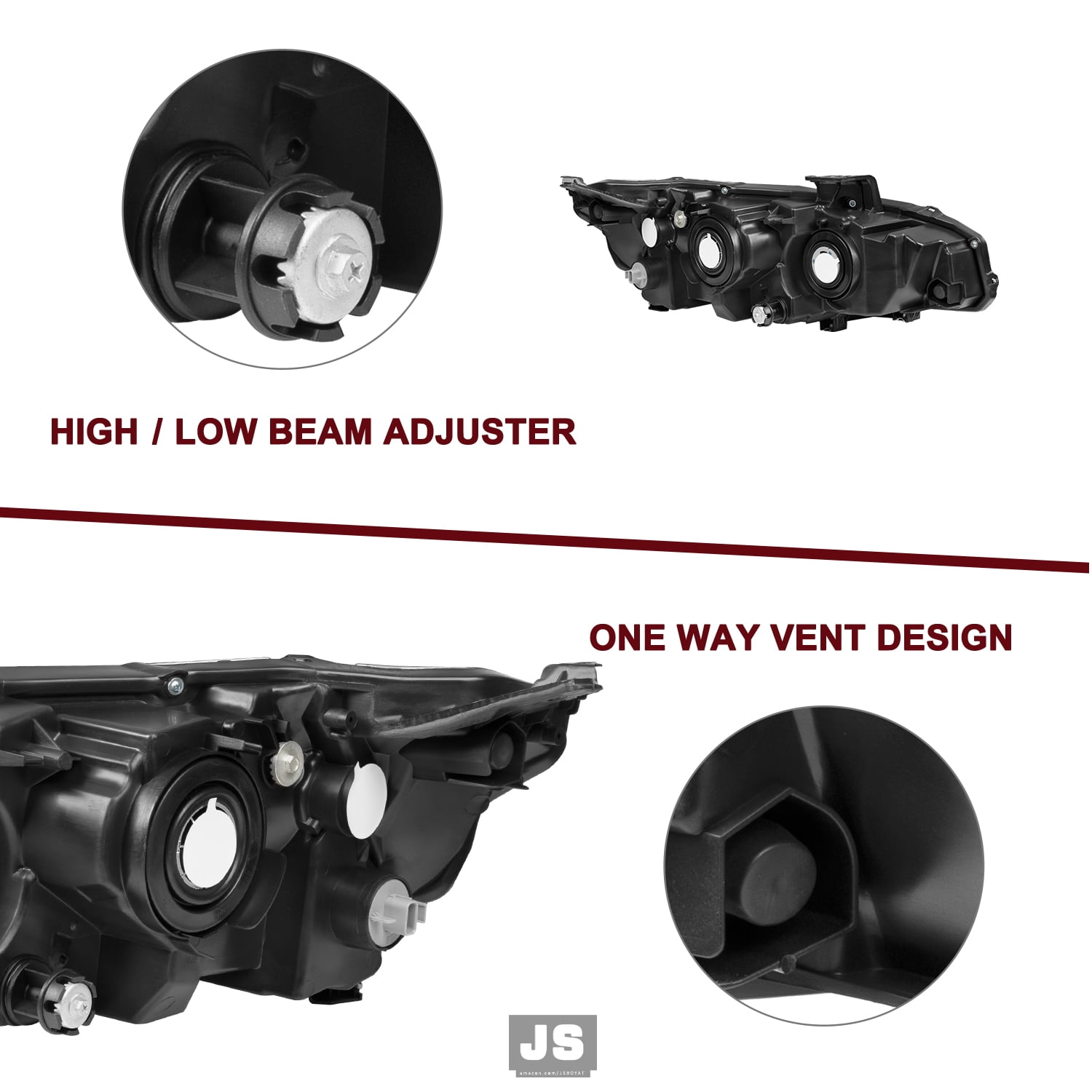 For 2016-2021 Honda Civic Projector W/LED DRL Chrome Headlights Assembly Pair