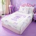 thumbnail image 2 of meiyoeat Girls Personalized Monogram T Zipper Twin Comforter Sets with Fitted Sheet and 2 Pillowcases,Cute Bowknot Initial Art Zipper Bedding Set For Girl,Reversible,4 Pieces, 2 of 7