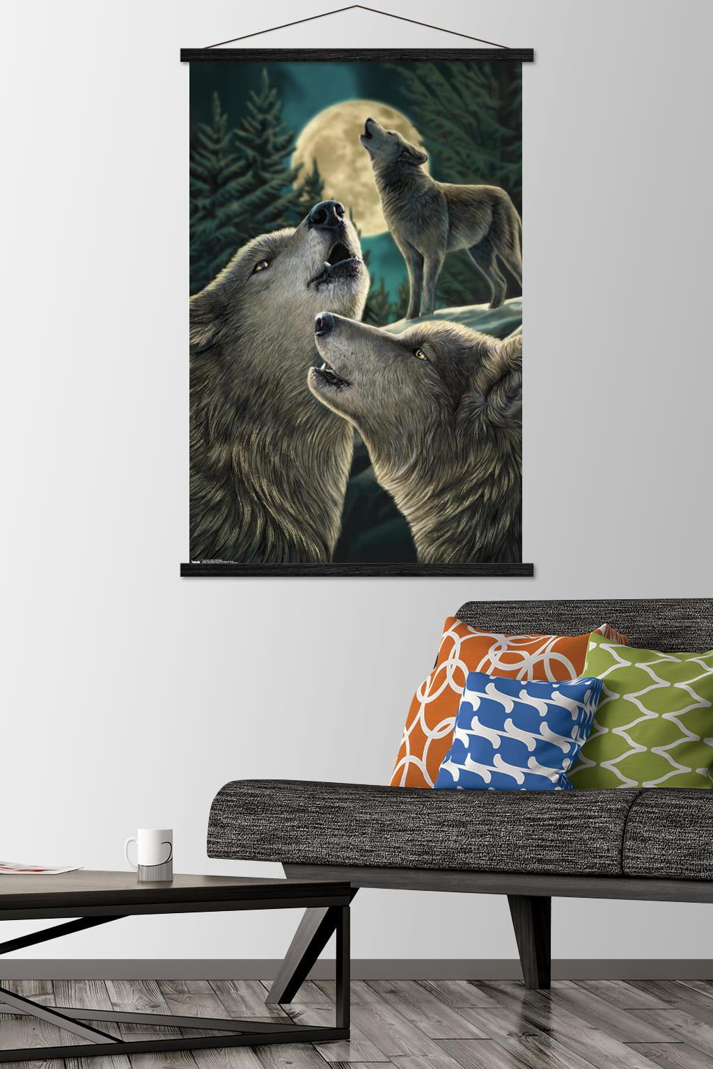 Lisa Parker - Wolf Song Wall Poster with Magnetic Frame, 22.375" x 34"
