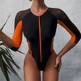 thumbnail image 5 of MSJUHEG Surfing Bathing Suit,Long Sleeve Bathing Suit for Women,Womens Rash Guard Long Sleeve,Wet Suit for Cold Water,Long Sleeve Swimsuits for Women,Wetsuit Women,Wetsuit for Diving Orange M, 5 of 8