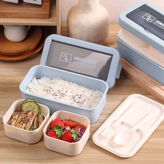 sruoe Bento Box, Lunch Boxes for Adults, bento box lunch, Portable Leakproof Heated Bento Container, Microwave Safe Heated Lunch Boxes for Storage Home Office Work Study, Plastic