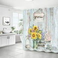 thumbnail image 2 of Extra Long Shower Curtain 72x84 inch Length, Country Style Shower Curtain Set for Bathroom, Water Resistant Polyester Fabric Machine Washable, 2 of 6