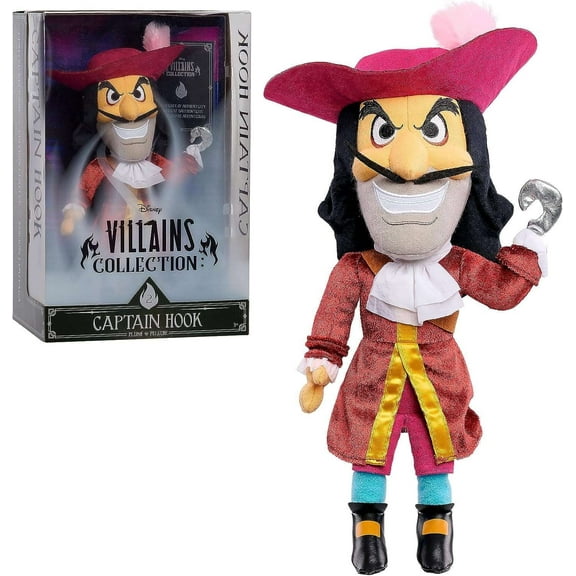 Disney Villains Collection: Captain Hook Plush, 13 inch Collectible Plush Doll, Kids Toys for Ages 3 Up