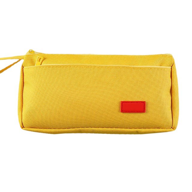 FloreceBien Estuche pequeño para lápices, estuche para lápices para estudiantes, monedero, neceser, sencillo y moderno, amarillo