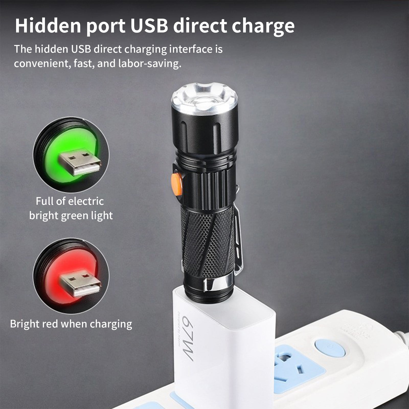 Yunuuuoa 4 Packs Rechargeable LED Flashlight with Magnet, Zoomable Spotlight Floodlight, USB Charging, Portable Handheld Torch for Outdoor Camping Hiking Emergency