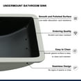 thumbnail image 6 of LOGMEY 21" Black Undermount Ceramic Bathroom Sink with Overflow - Scratch Resistant, Fits 20" Vanity, 1.75" Drain Ready, 6 of 10