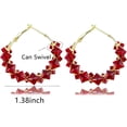 thumbnail image 7 of Red Hoop Earrings for Women Trendy Rhinestone Hoop Earrings Sparkly Glitter Earring Irregular Crystal Earring Prom Jewelry Accessories, 7 of 7
