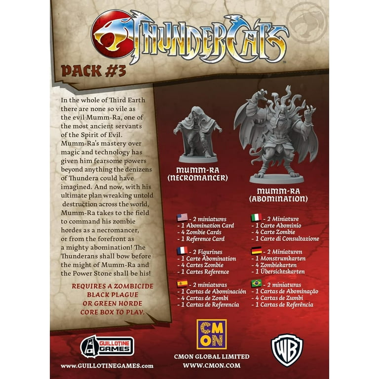 Zombicide Thundercats Character Pack #3 - Face The Ultimate Evil with Mumm-Ra! Cooperative Strategy Board Game, Ages 14+, 1-6 Players, 60 Minute Playtime, Made by CMON Zombicide Thundercats Character Pack #3 - Face The Ultimate Evil with Mumm-Ra! Cooperative Strategy Board Game, Ages 14+, 1-6 Players, 60 Minute Playtime, Made by CMON