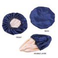 thumbnail image 4 of Shower Cap, Satin Lined Shower Cap, Extra Large Shower Cap for Women, Reusable Waterproof, Navy Blue, 4 of 4