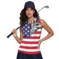 thumbnail image 6 of HUIACONG Flag Eagle Print Ladies Golf Shirts, Moisture Wicking Golf Vest Lightweight Half Zip Workout Tank Tops Zip Up, 6 of 7