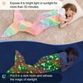 thumbnail image 2 of Tnobhg Mermaid Tail Blanket Wear Resistant Friendly to Skin Breathable Luminous Design Plush Flannel Fleece Blanket Toddler Mermaid Toy, 2 of 7