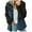 Dark Blue, variant on Fesfesfes Coat for Womens Warm Faux Coat Jacket Winter Splicing Zipper Solid Long Sleeve Outerwear