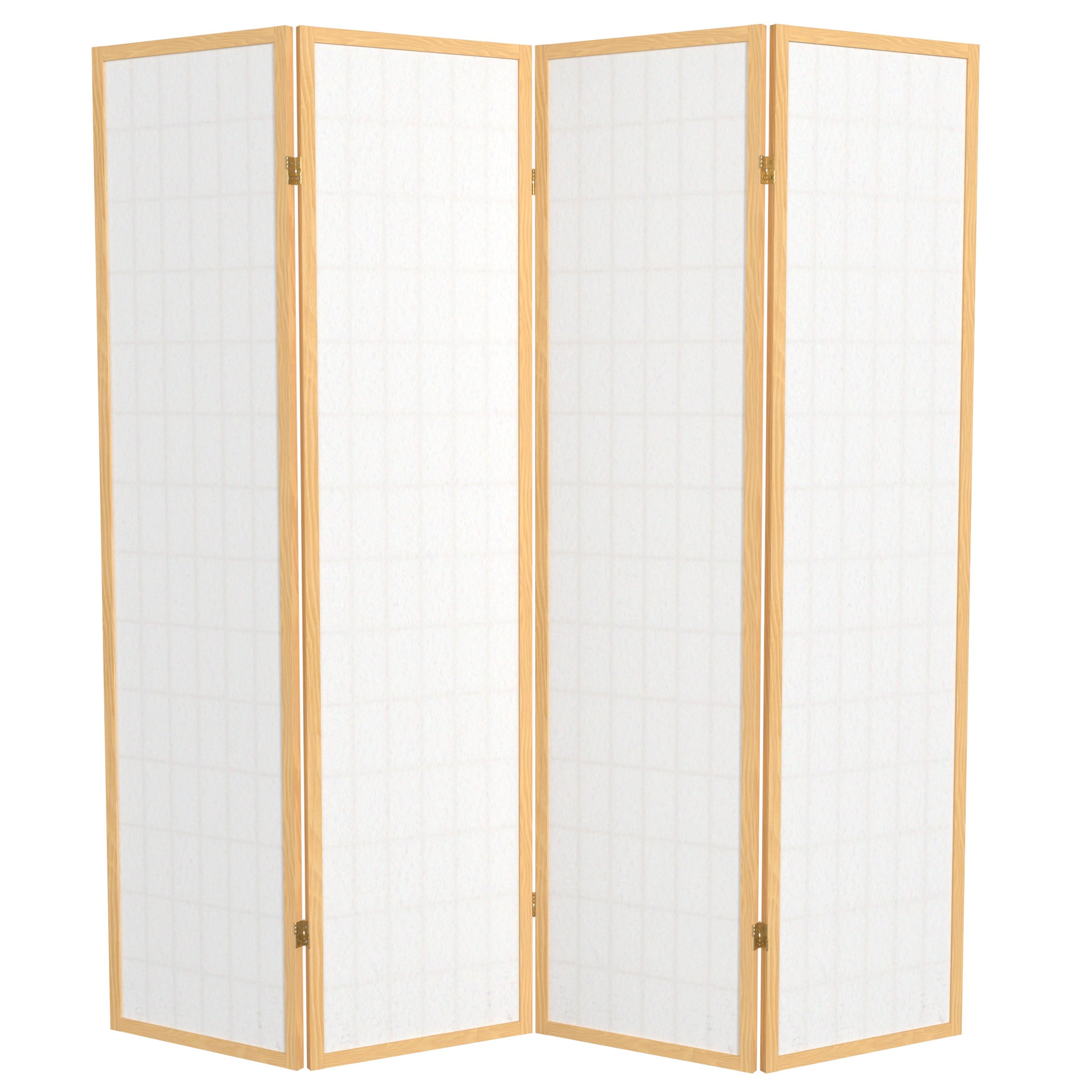 6 ft. Tall Window Pane Shoji Screen - Natural - 4 Panels