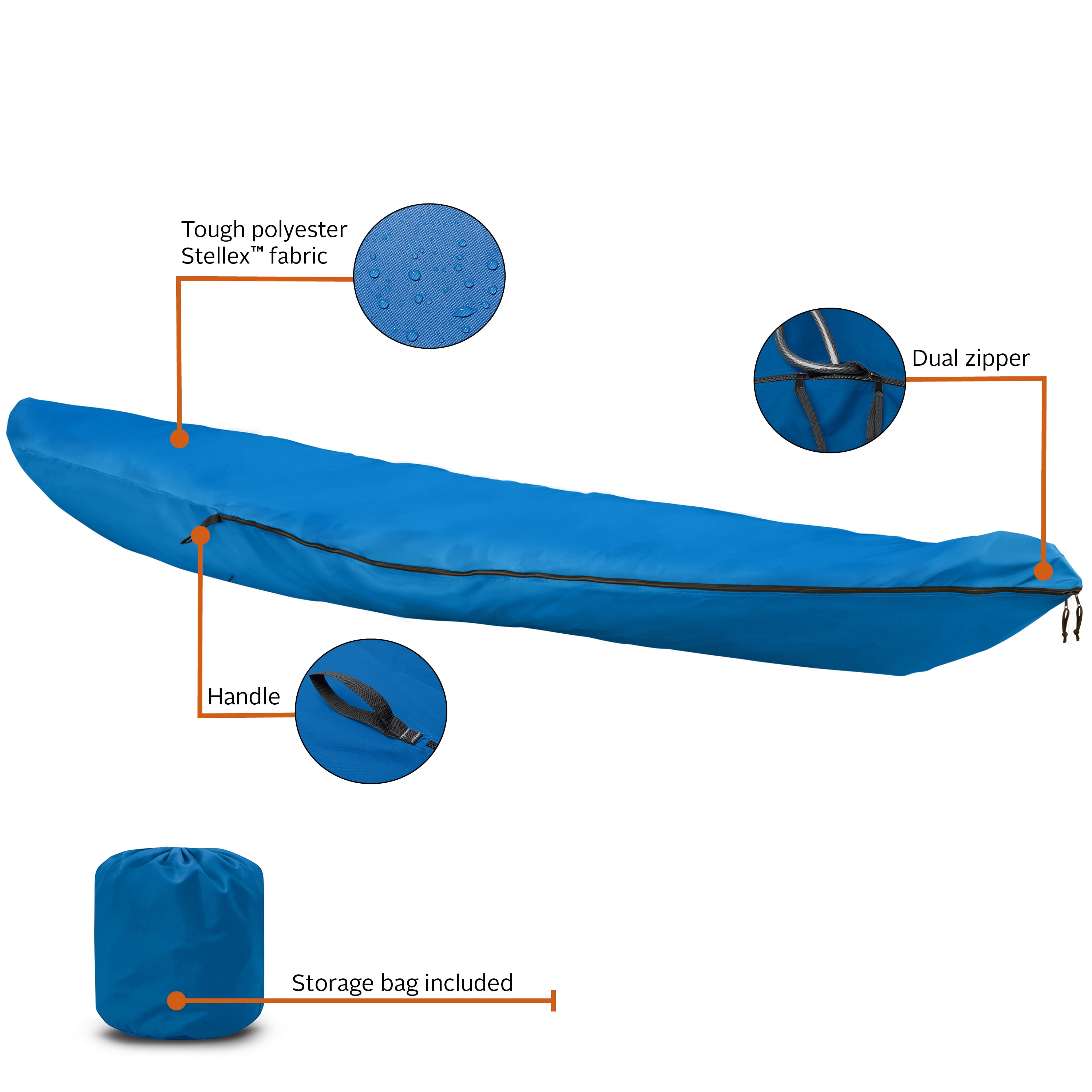 Classic Accessories Stellex Canoe, Kayak and Stand-Up Paddleboard Cover, Fits up to 12'L, Model 1
